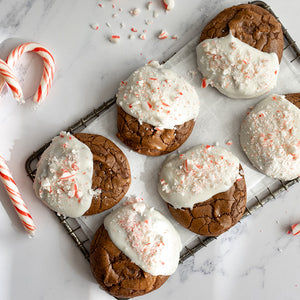 White Chocolate Peppermint Brownie Cookies