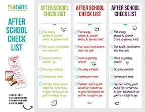 After School Checklist Template-YumEarth