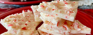Peppermint bark made with crushed organic candy canes
