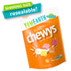 YumEarth Chewys resealable pouch in orange packaging, labeled free from artificial dyes and made with organic ingredients.