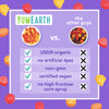 YumEarth fruit snacks comparison highlighting no artificial dyes, non-GMO, and vegan.