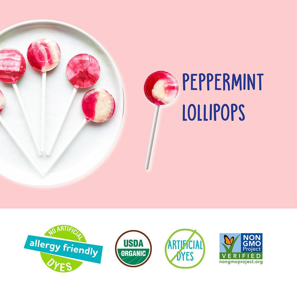 Holiday organic candy cane lollipops 30ct