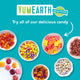 A graphic with images of YumEarth candy bowls showing the full variety of YumEarth allergy friendly candies - try them all!