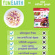 Comparison graphic showing YumEarth candy is free from the top common allergens alongside bowls of candy.
