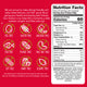 Back of YumEarth Organic Drops bag showing allergy-friendly icons and nutrition facts — vegan, non-GMO, and free from artificial dyes or high fructose corn syrup