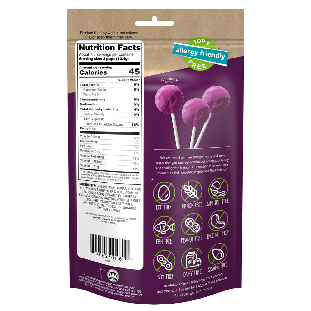 Elderberry Vitamin C Lollipops | Allergy Free Vitamin C Lollipops