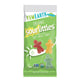 Back view of a YumEarth Fruit Snacks snack pouch showing ingredient list and free from the top common allergens icons.