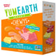 Front of YumEarth Chewys classroom box with full‑color orange packaging, stating 15 snack packs, labeled free from artificial dyes and allergy‑friendly.
