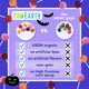 YumEarth vs other brands comparison showing halloween pops and highlights like “gluten free” and “no high fructose corn syrup”