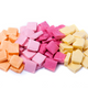 Pile of unwrapped chewy candies