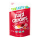 Front of YumEarth hard candies red pouch with assorted fruit flavors and labeled free from artificial dyes and allergy‑friendly.